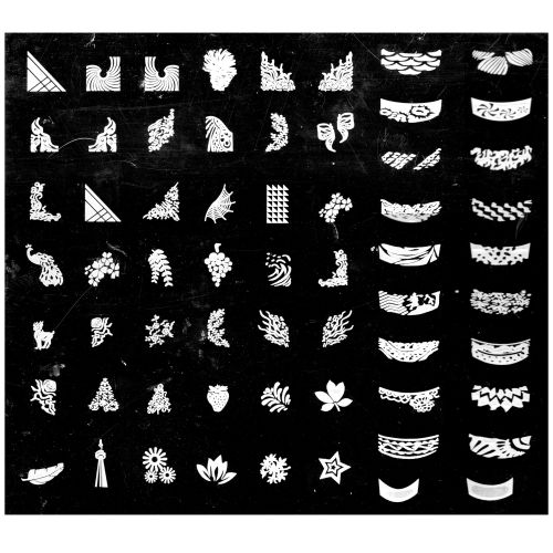 Pre lepšie prezretie vzorov na XXL doštičke, je na fotografii štvrtina vzorov. 