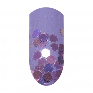 Na necht vyberte fialový gél lak, na ktorý dajte fialové 3 mm glitre. Dajte do lampy vytvdnúť. 